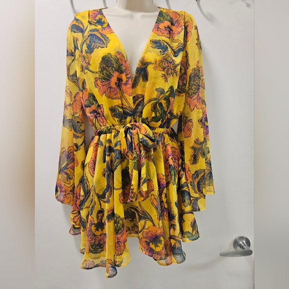 Misa Los Angeles Kaia Chiffon Floral Mini Dress Size XS - Picture 5 of 15